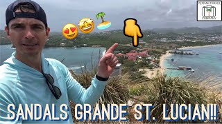 Sandals Grande St. Lucian!  Resort tour, room, food, excursions!