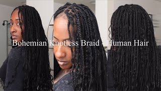 Boho Knotless Braids / Human Hair