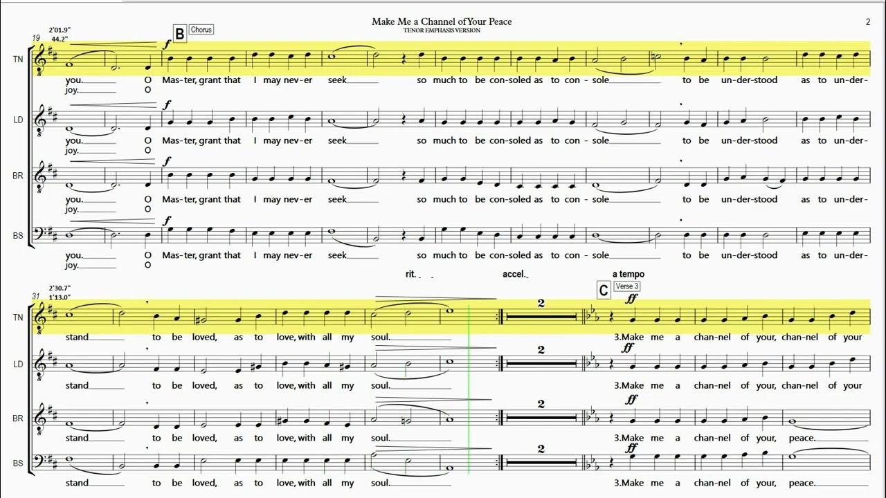 Make Me a Channel of Your Peace TENOR EMPHASIS VERSION Make Me a Channel of Your Peace TENOR EMPHASIS VERSION