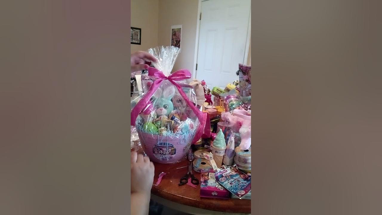 Trolls Easter Basket set up, Plus How to wrap a basket with bow 🍭 YouTube