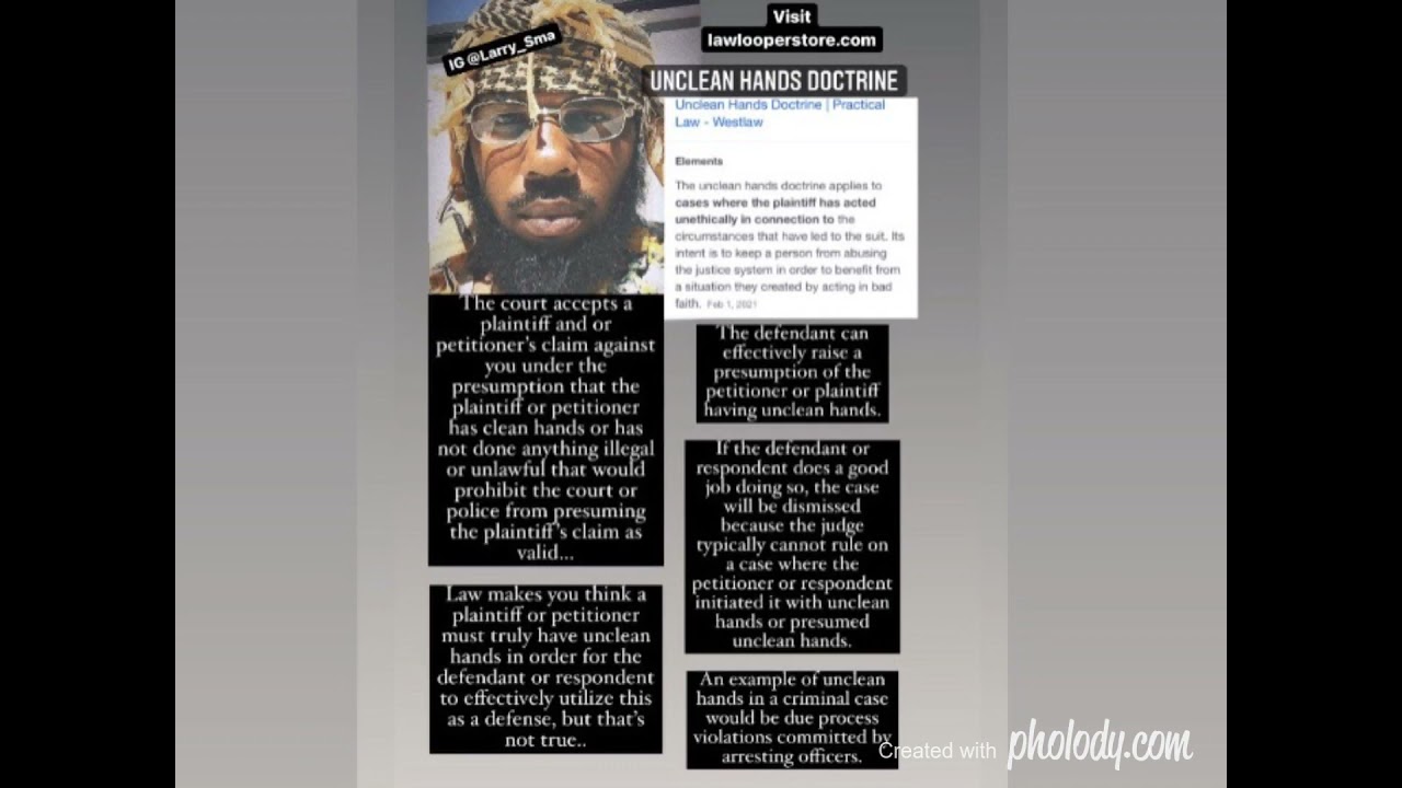 UNCLEAN HANDS DOCTRINE YouTube