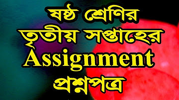 ষষ্ঠ শ্রেণির ৩য় সপ্তাহের অ্যাসাইনমেন্টের প্রশ্ন ও সমাধান ।। Class 6 assignment 3rd week questions