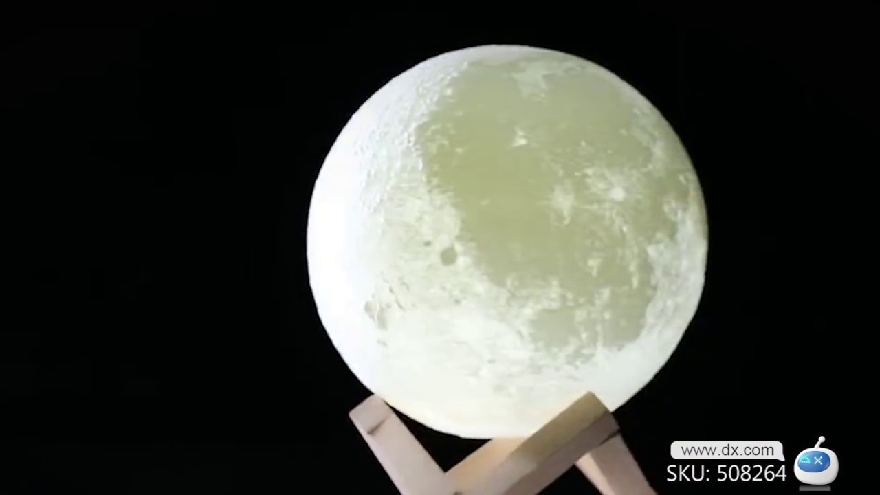 Easily Put The Moon In Your Hands 3d Print Led 16 Colors Moon Style Light Remote Touch Control Youtube