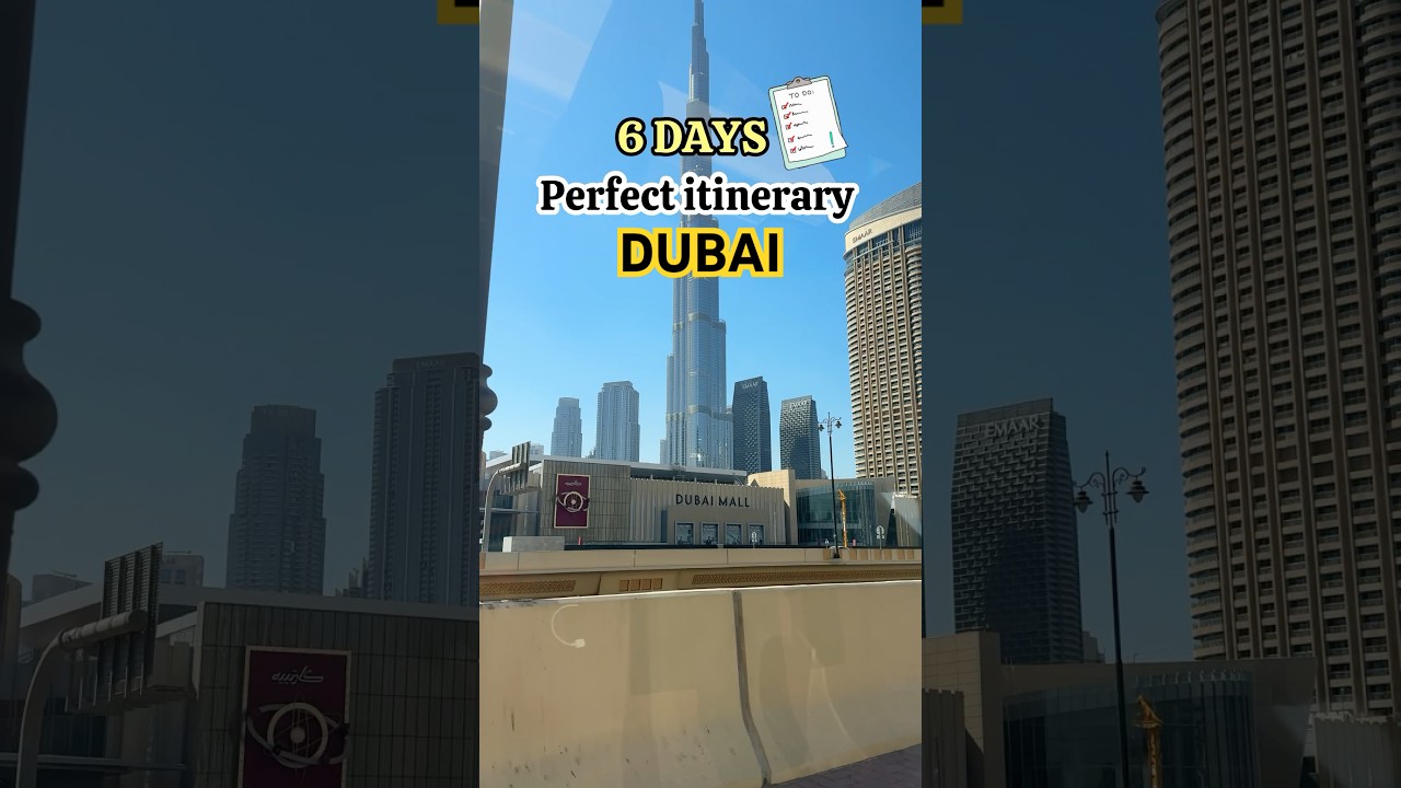 6 Days Dubai Itinerary #burjkhalifa #dubaimall #dubaitrip #globalvillagedubai #miraclegardendubai