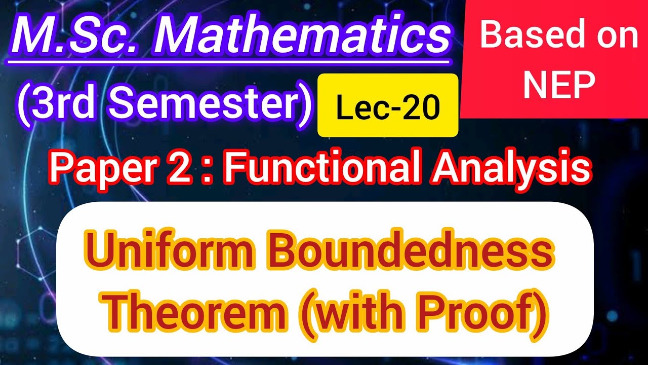 Uniform Boundedness Theorem | Statement with Proof | Most Important Theorem | M.Sc.Maths 3rd Sem NEP