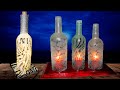 DIY Candle Holder | Wine Bottle Candle Holder | Etched Candle Holder | Wine bottle lamp