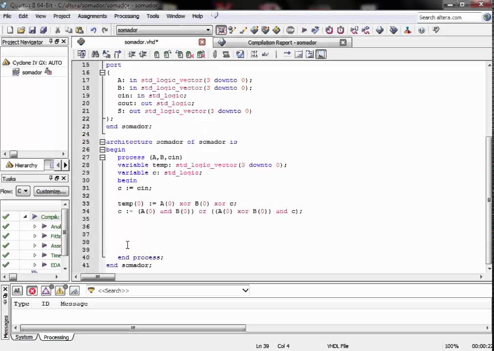 Somador completo de 4 bits em VHDL - YouTube