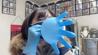 ニトリル手袋をはめて仮面ライダー色紙アートを回収お掃除　Wear nitrile gloves and clean Kamen Rider Shikishi art　#262