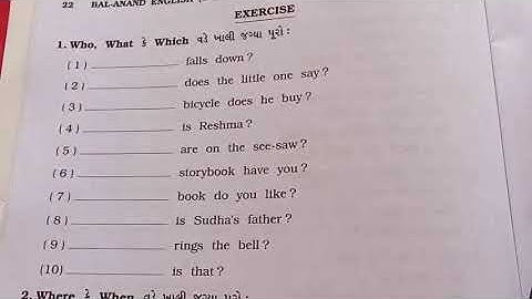 std-6 grammar ch-4 Wh-Question Exercise