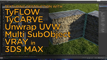 Texturing Destruction Using TyFlow TyCarve, Multi SubObject, UnWrapUVW, and VRay in 3DS Max