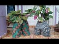DIY Cara Membuat Vas Bunga Celana Dari Kain Bekas dan semen  || Ide Kreatif # 2