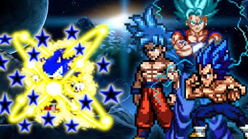 Sonic Chaos V4 JVL OP(All Form) VS Fusion Vegito(Goku & Vegeta) OP in Jump Force Mugen