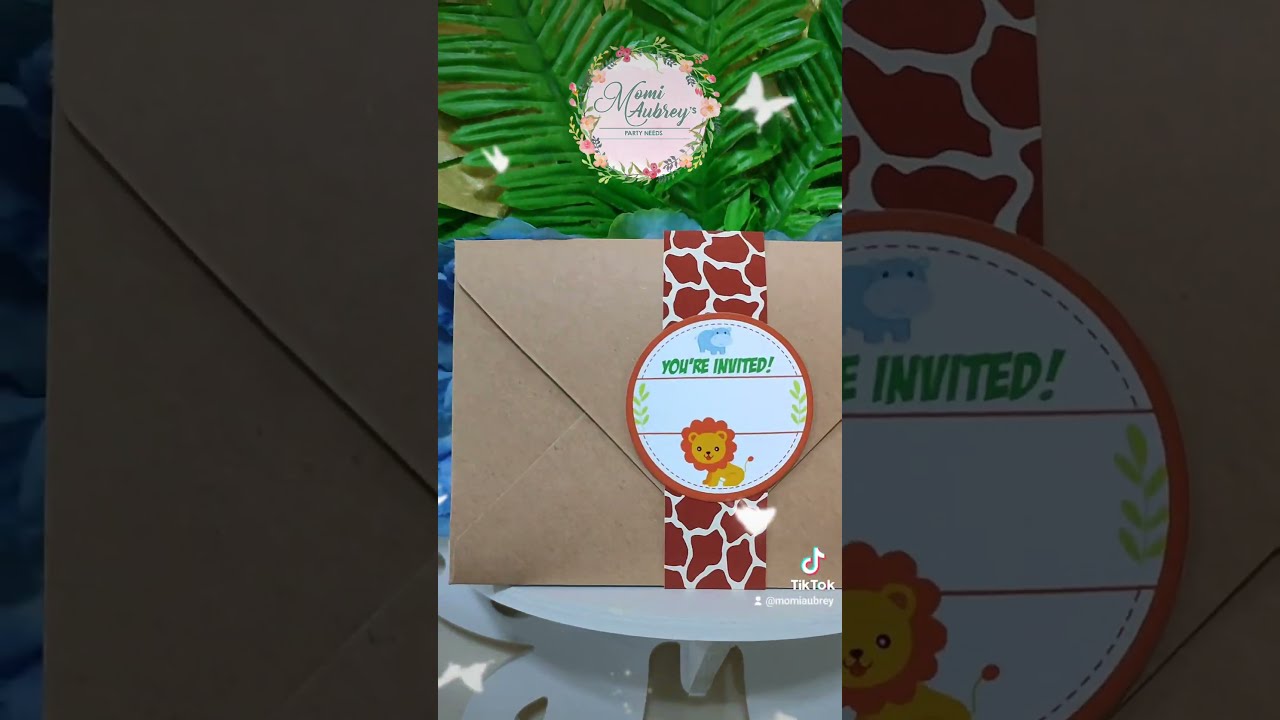 Safari Theme Special Thick Kraft Brown Envelope for 4R Invitation Card