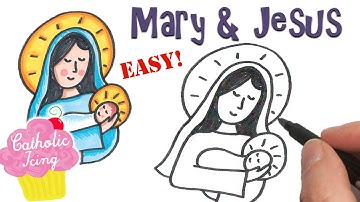 How To Draw Mary And Jesus (Nativity)