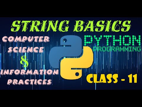 String Basics in Python | Computer Science | Information Practices | Class 11