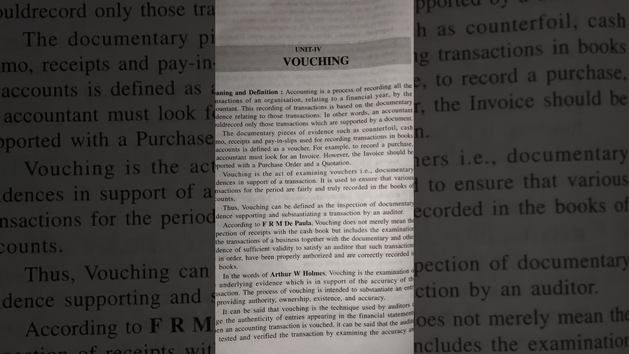 Auditing unit 4 Vouching