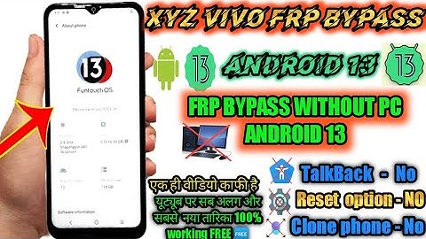 BOOM❗XYZ All Vivo Android 13 FRP Bypass Without PC||Reset Not Working ||Talk Back Method Not Working