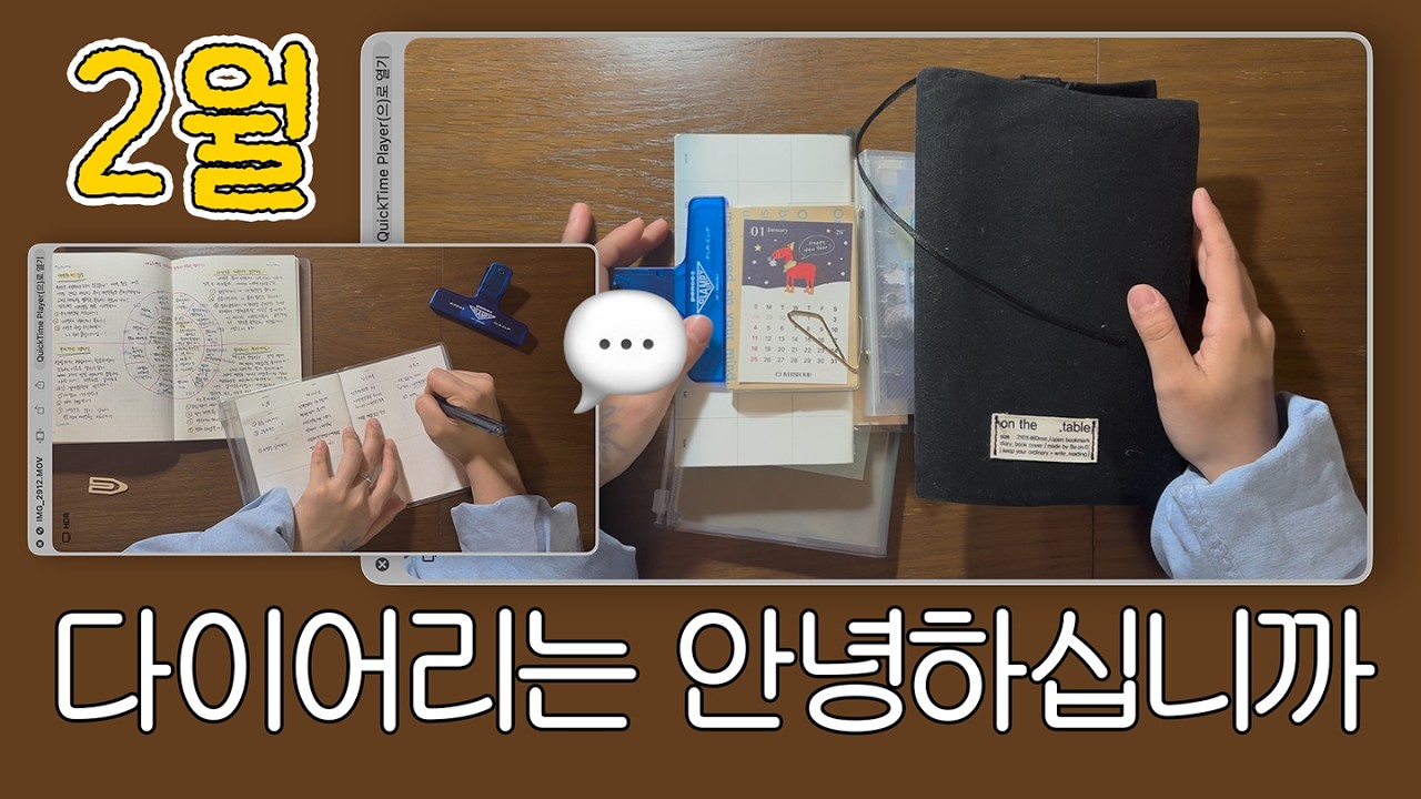 2월부터 다이어리 밀린사람?✋ | 그동안 쓴 다이어리 둘러보고 밀린 2월 다이어리 채우기