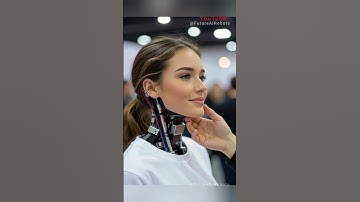 Human Meets Machine 🤝 Smiling Woman with Glowing Robotic Features #NextGenAI #AIHumanFusion