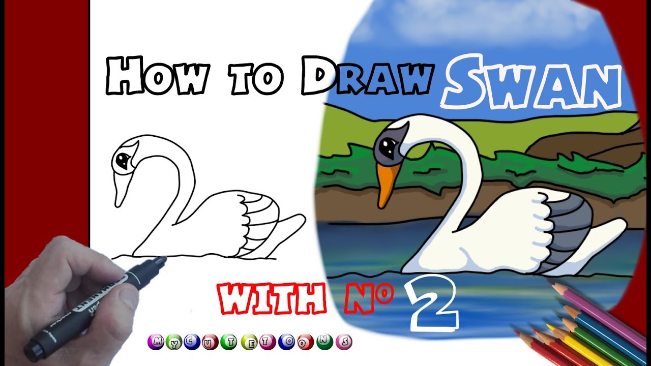 How to Draw Swan with Number 2