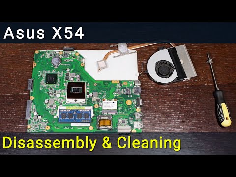 Asus X54 Разборка, чистка вентилятора от пыли и замена термопасты