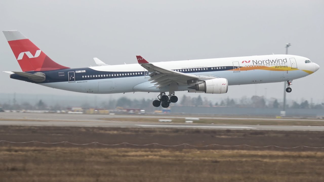 Nordwind Airlines A333 original and Hybrid livery landing take off at Leipzig Halle Airport