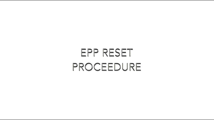 (Genmega ATM) EPP Reset Procedure