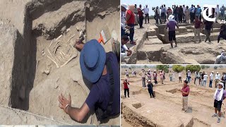 7000 year old skeletons of two women found at mound number 7, Rakhigarhi archaeological site