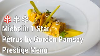 Fine dining at Petrus by Gordon Ramsay (Michelin Star Restaurant Prestige Menu  in London)