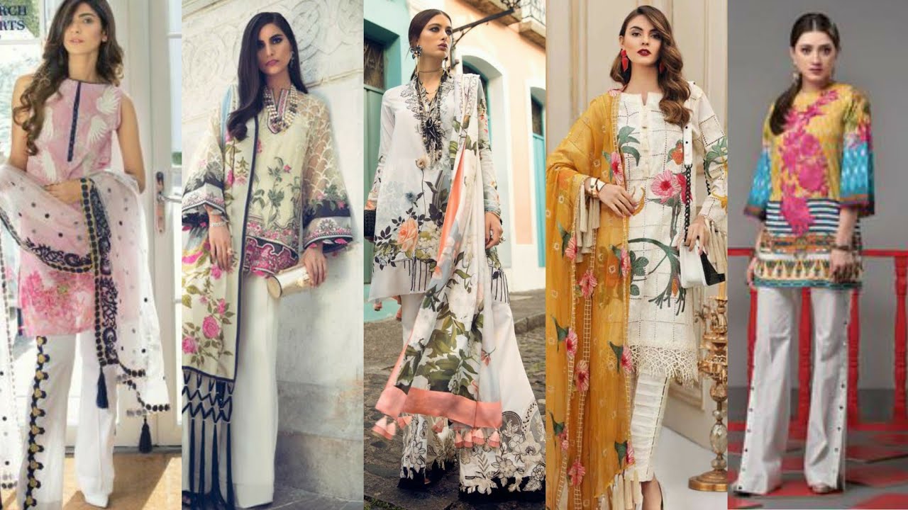 Very Elegant Designer Embroidered lawn Dress Designing Idea's