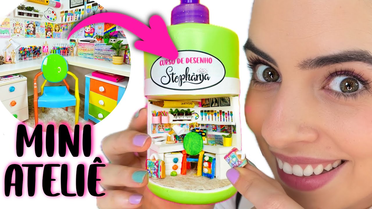 Desafio Criativo: CRIEI um MINI ATELIE de ARTE num POTINHO DE CREME! Paula Stephania