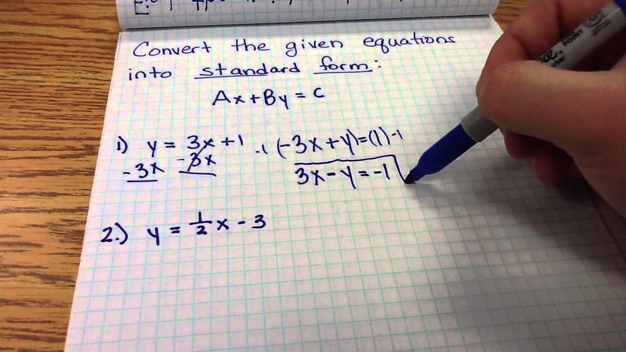 converting-linear-equations-to-standard-form-youtube