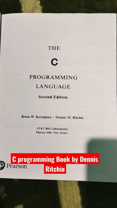 C programming Book || Dennis Ritchie || #shorts - YouTube