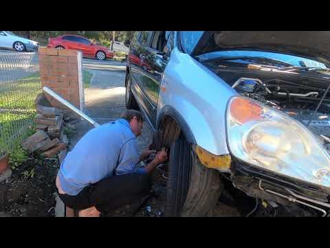 honda crv 2003 front end damage repair - YouTube