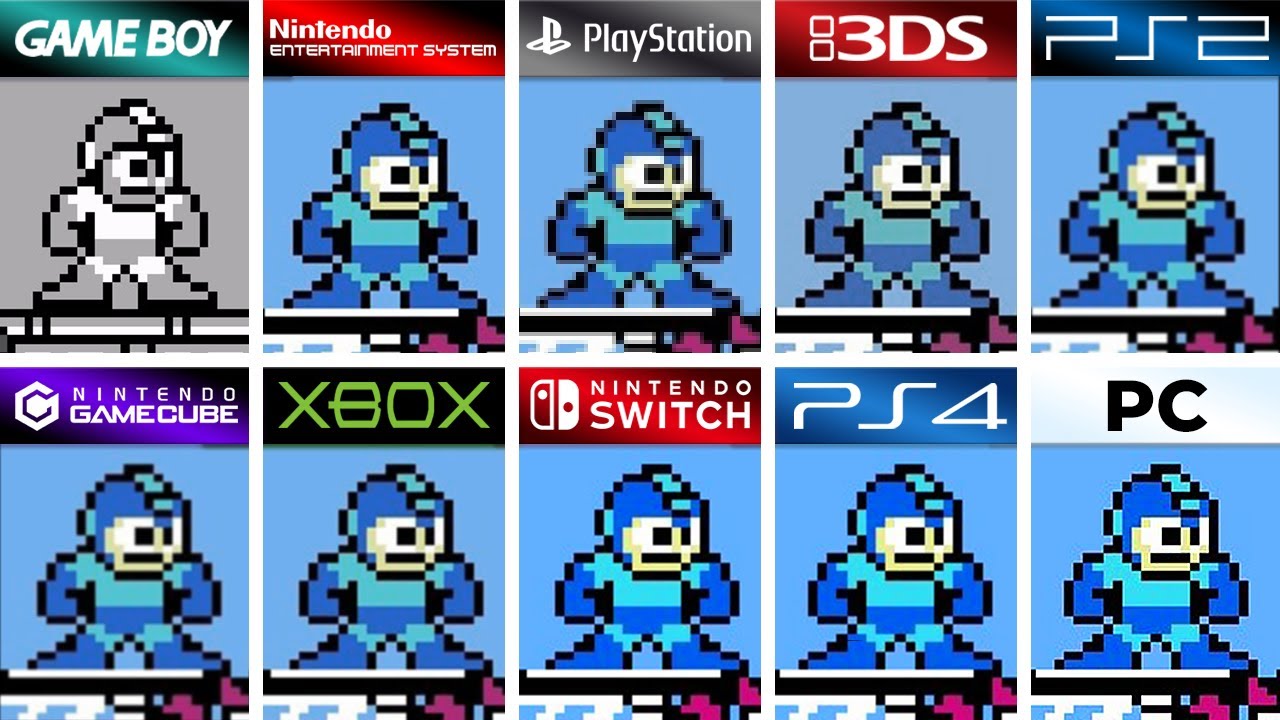 Mega Man 2 (1988) Gameboy vs NES vs PS1 vs 3DS vs PS2 vs GameCube vs