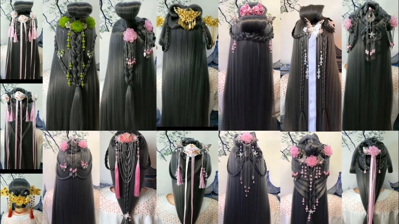 Top 40 Chinese old traditional hairstyles tutorial\40款简单古装发型