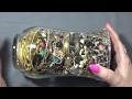 Lets open a gold tone jewelry jar