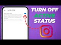 How to turn off active status on instagram 2024