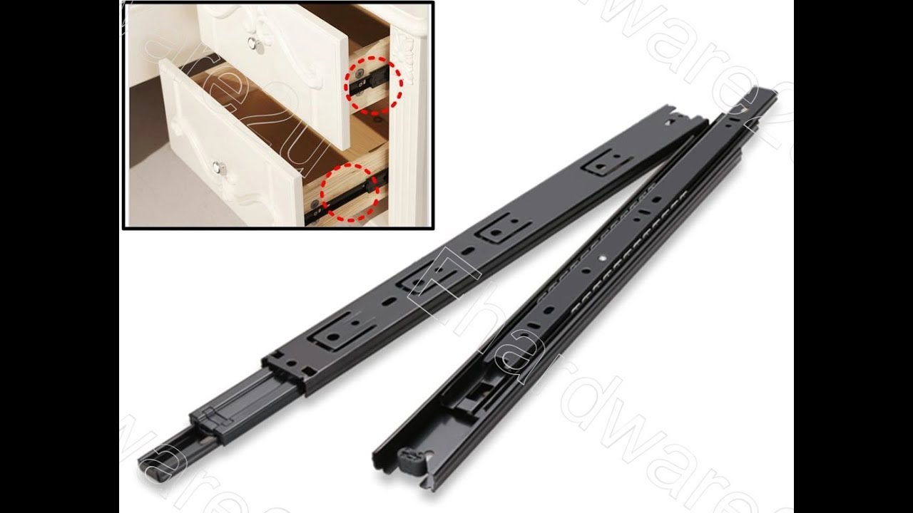 Side Mount Drawer Slide Rollers Industrial Duty Full Extension Ball Bearing