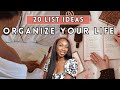 20 lists to organize your life  how to be more organized in 2024