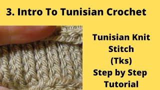 3. Intro To Tunisian- Tunisian Knit Stitch (Tks) Step by Step Tutorial