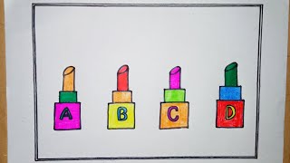 Lipsticks Drawing Tutorial for Kids | Easy StepbyStep Guide #ArtForKids #KidsArt