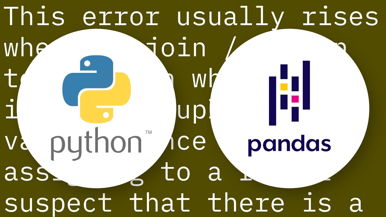 What does `ValueError: cannot reindex from a duplicate axis` mean? - YouTube What Does `Valueerror: Cannot Reindex From A Duplicate Axis` Mean? - Youtube