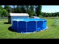 Setting up our inexpensive Intex swimming pool.