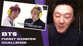 DJ REACTION to KPOP - BTS FUNNY WHISPER CHALLENGE