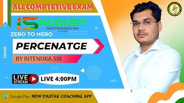 Percentage || Maths Marathon class | GROUP D /SSC CGL / CHSL / UPP / NTPC || By Ritendra Sir#math s