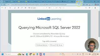 Earn Your Querying Microsoft SQL Server LinkedIn Learning Certificate