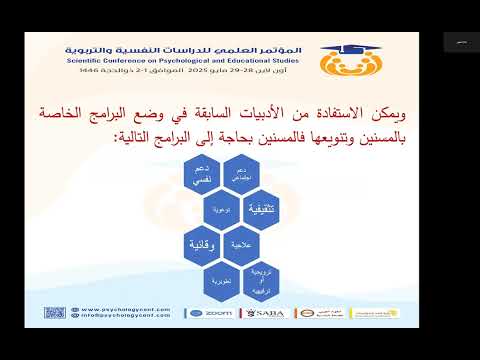 المعرض النفسي والتربوي د رفاه لمفون الشيخوخة النشطة وإرشاد كبار السن