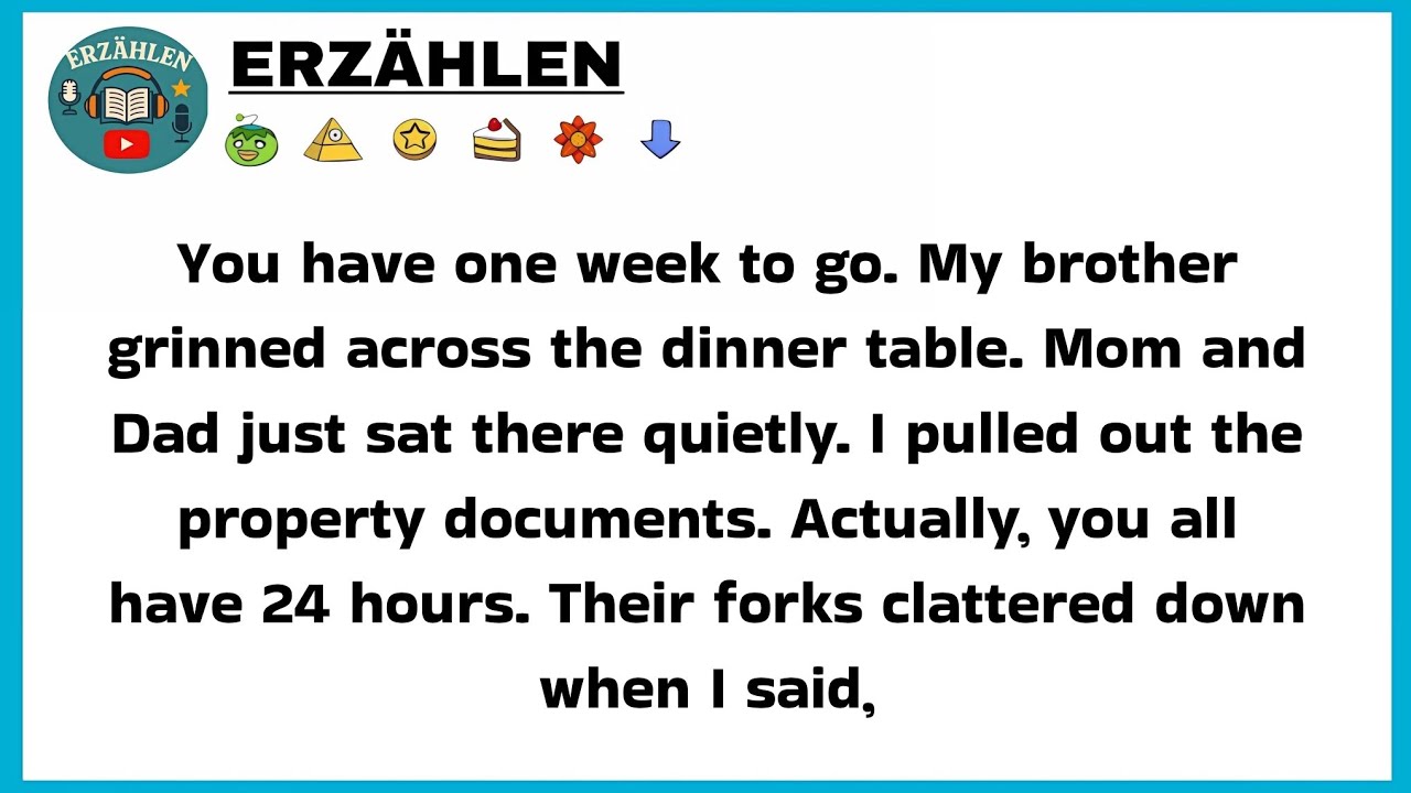 You have 1 week to go. My brother grinned across the dinner table. Mom & Dad just sat there quietly 