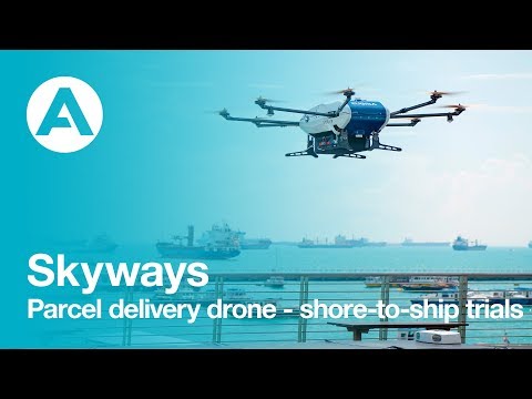 Shore-to-ship trials with Skyways parcel delivery drone